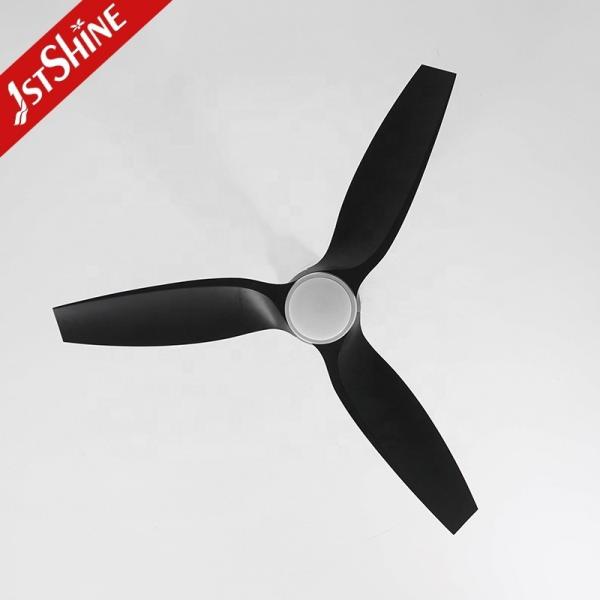 Moderno 52 polegadas ABS preto lâminas de alto volume de ar ventilador de teto remoto com fonte de luz LED