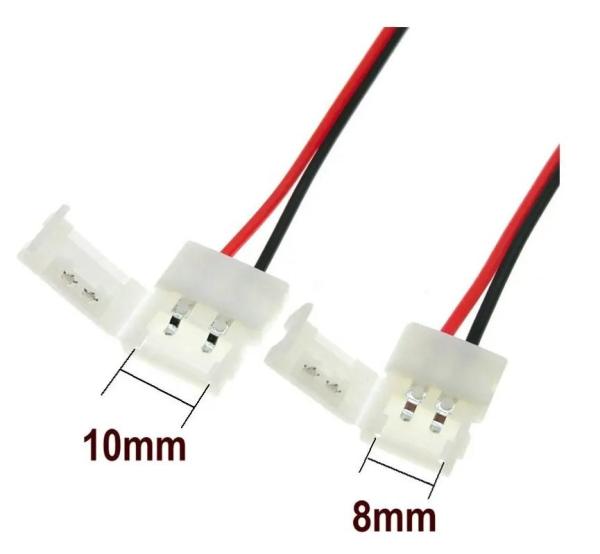 8mm LED Connectors 2 Pin Free Solder Single Color LED Strip Light Quick Connector