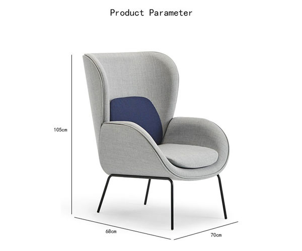 Комната прожития 99CM ткани Wingback черноты кровати стула Seater высокой задней софы одиночная