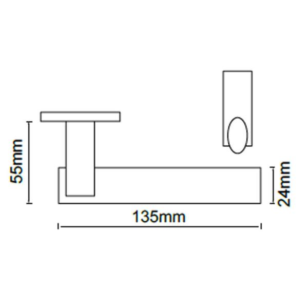 EN1906 Grade 4 tested fire door handle lever for public buildings