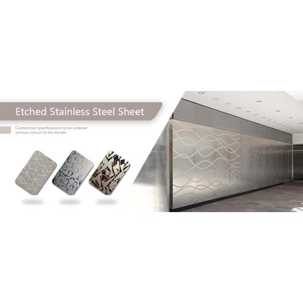 Gold Mirror Etched Stainless Steel Sheet 304 1219mm 2438mm Elevator Door