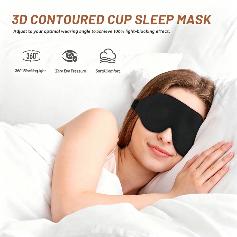 3D Contoured Cup Sleeping Eye Mask Eye Shade Cover For Blocking Out Light