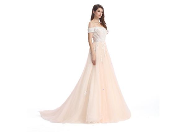 Fishtail Long Party Prom Vintage Lace Dress Shining Beaded Sexy V - Neck See Through Style