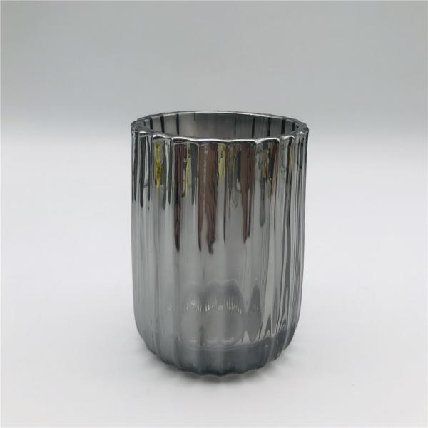 Vertical Stripe Glass Bathroom Accessories Set Glass Soap Dispenser Nickle Ion Plating