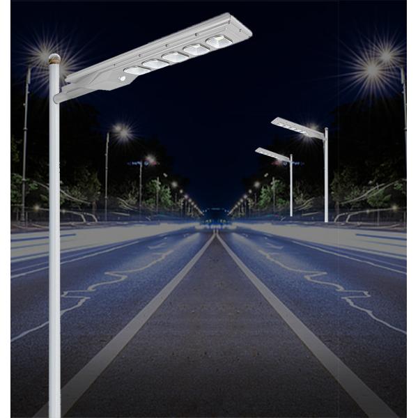 600lm 10AH All In One Solar Street Light , 6500K Solar Panel Road Light