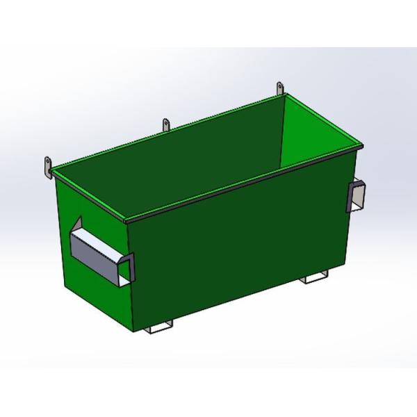 1.5m Open Top Front Lift Bin Stackable Design Garbage Truck Compatible Waste Management