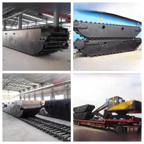 Heavy Duty Amphibious Pontoon Undercarriage for Swamp Excavator Machines