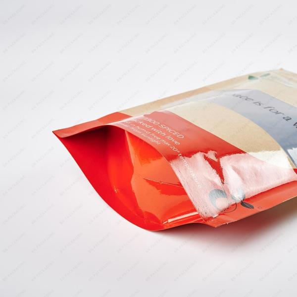 Customized Food Grade Compostable Pouch 250g  Stand Up Pouch With Window