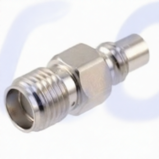 Precision L-com LCAD9147 RF adapter with gold plated SMA Female and nickel plated SMC Jack connectors