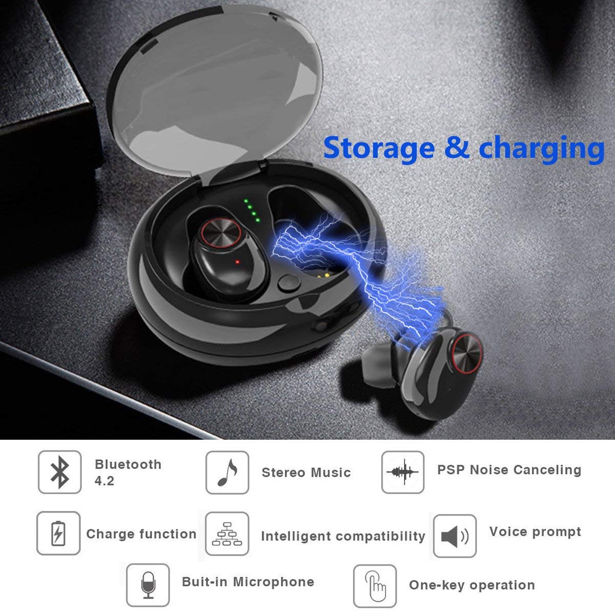 DC 5V пластиковое TWS Bluetooth Earbuds хэндс-фри в наушниках Sportsearbuds уха