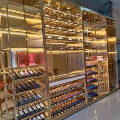 Led Metal Wine Cabinet Bar Living Room Red Wine Storage Unit
