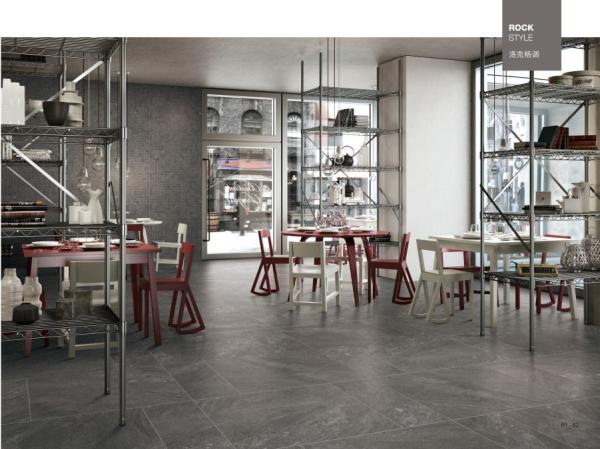 Telha de assoalho fina da cor preta antiderrapante nova da porcelana do estilo 600*600 Mordern para a barra e a sala de jantar