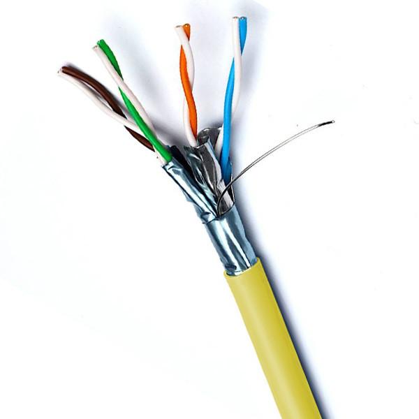 Yellow 23AWG CAT6A F FTP Cable LSZH Ethernet Cable 500MHz 305m HDPE