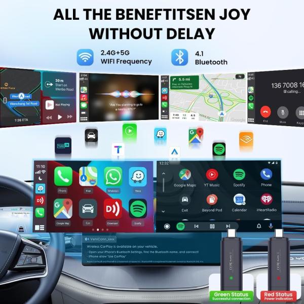 Mini SE Pro Ai Smart Usb Box Wireless Adapter CarPlay Dongle Black Android Auto Wireless Carplay Adapter