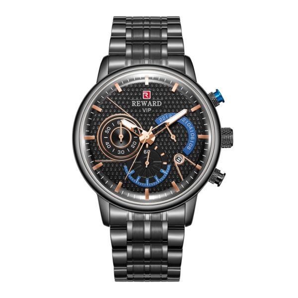 Stainless Steel Chain Mens Metal Strap Watches , Chronograph Mesh Wristband Watch