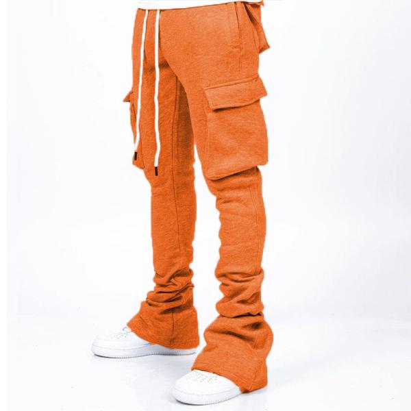 Wholesale Customized Logo Men's Streetwear Sport Leisure Trousers Sweatpants Casual Flared Pants Cargo Pants
