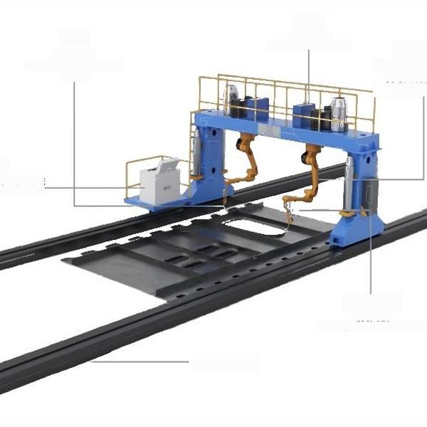 Intelligent Welding Robot System With Gantry 7th 8th 9th Axis 2 Robots Smart Vision Welding For Steel Structur