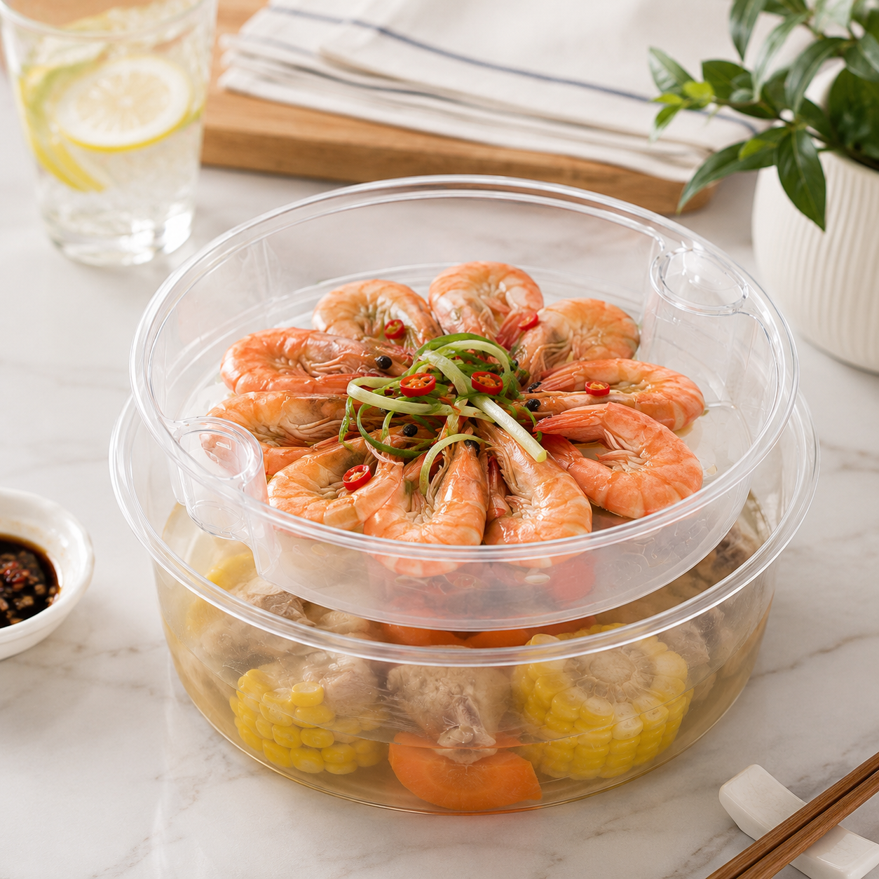 175mm Series Clear Round Inner Tray for Side Dishes / Meal Toppings
