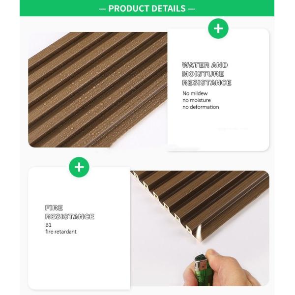 Panneau de remplacement de bois à flûte Wpc Panneau mural intérieur 3D Wpc Panneau mural