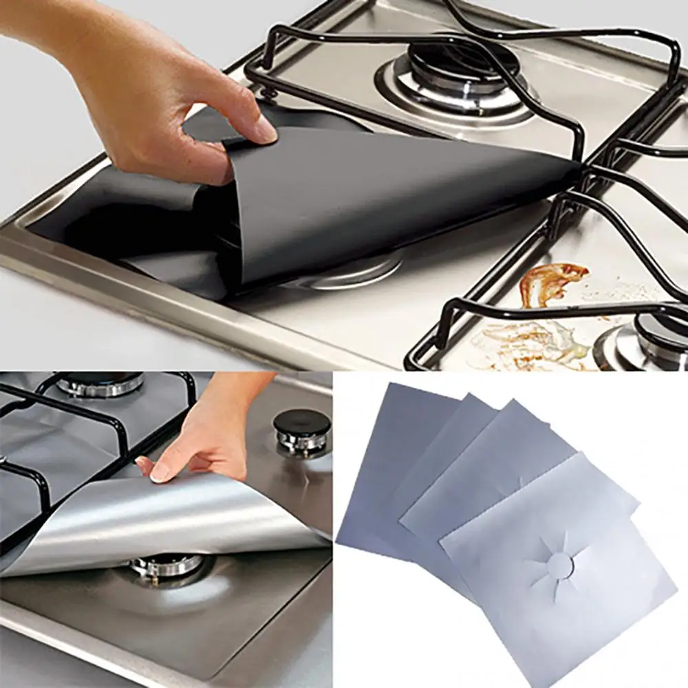 Reusable Square Foil Gas Hob Protector Liner Tray for Eco-Friendly Kitchen Accessories