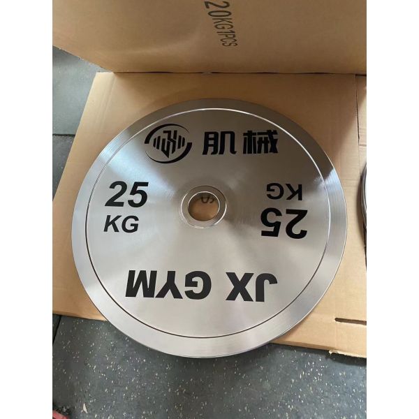 Cast Iron Barbell Silver Chrome Plate Home Gym Weight Set Strength Training FitnWholesale High Quality Silver Chrome Plate Cast Iron Barbell Home Gym Equipment Barbell with Weight Plates