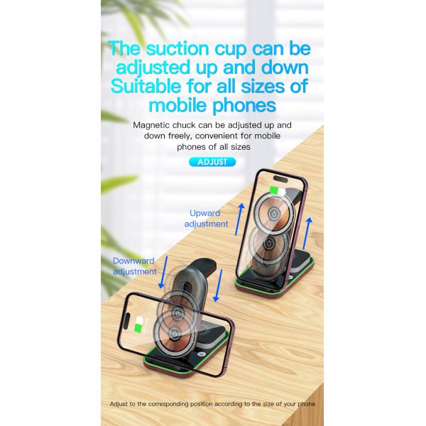 ABS PC беспроводный телефонный держатель 4 в 1 магнитное беспроводное зарядное устройство для телефона