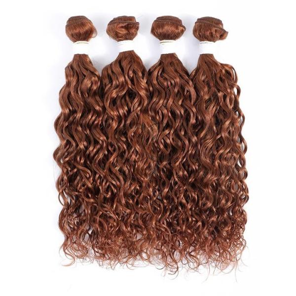 #30 Medium Auburn Water Wave Remy Human Hair Bundles Sew In Weave Bundles Brazilian Bundle Deals