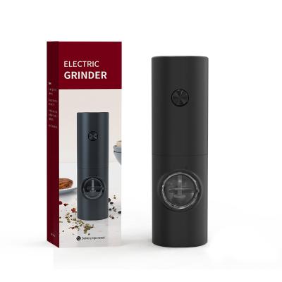 Moinho de Pimenta Elétrico Negro Com Recheio Fácil ABS de Aço Inoxidável Capacidade 70ml