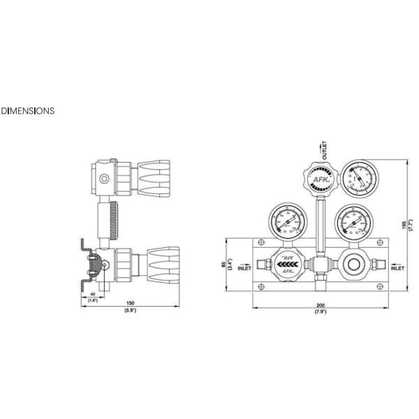 R1100 Stainless Steel Pressure Regulator PCTFE 3000psi For Oxygen Nitrogen