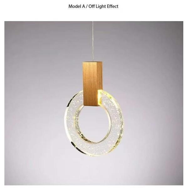 Modern Crystal Ring Chandelier Creative Villa Hotel Restaurant Gold Pendant Light Staircase Chandeliers