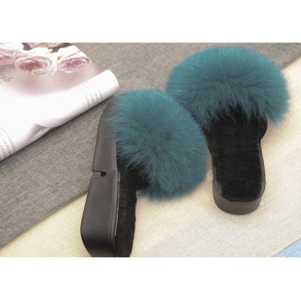 Тапочки меха Фокс дам роскошные милые расплывчатые, крытые тапочки меха дам 