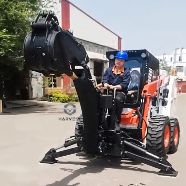 1200kg JC120 Skid Steer Loader 0.55m3 Bucket with Cummins engine and Brush Cutter For Sale