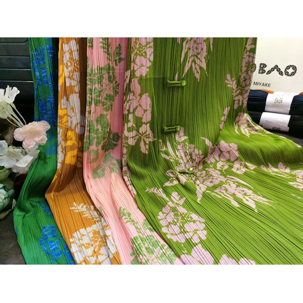Original Design Pleated Chinese Style Disc Half Skirt 2024 Printed Pleated Skirt Wrap Slit Summer Skirt