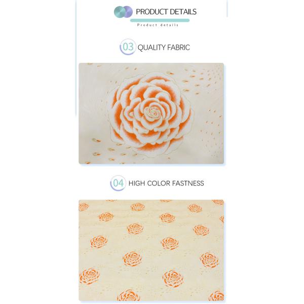 125gsm Mattress Quilting Fabric Fashion Printed Gold Powder Cloth