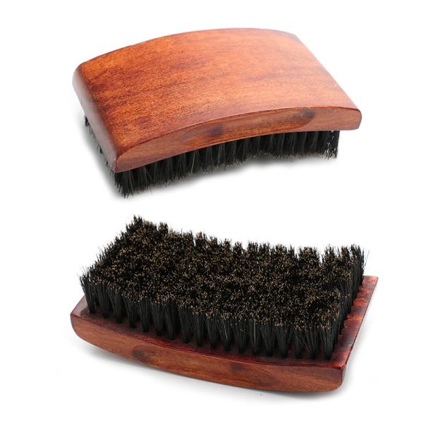 Personalize a escova de 360 ondas de madeira quadrada com pincel de cabelo de marca privada LOGO