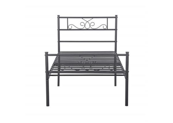 Black Adult 0.6mm Metal Double Bunk Bed Electrostatic Powder Coating