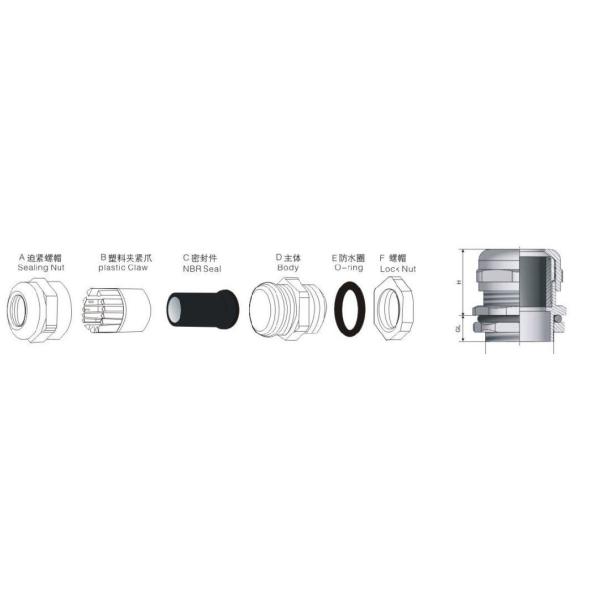 Jx IP68 латунь EMC Антимагнитная кабельная железа -40-100 Длина нитей Стандартное настройка