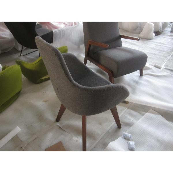 Scoop Shape Fiberglass Dining Chair High Back Wood Legs For Living Room