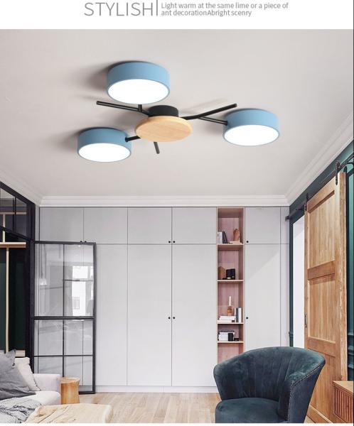 Modern living room LED lamp Nordic style bedroom LED wood ceiling flush mount light(WH-WA-15)