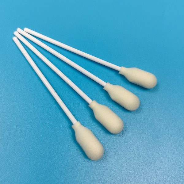 Disposable White PP Stick Foam Cover Cotton Sponge Stick Foam Tip Swab for Medical Testing