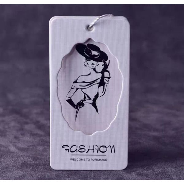 Gelebor ISO9001 Clothing Tag Label Embossing Clothes Hang Tag Ivory White
