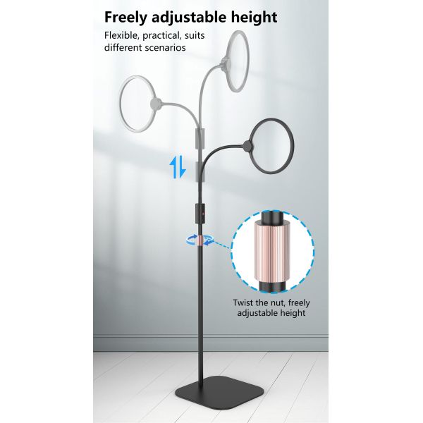 Adjustable Large Light Magnifier Multi-Angle Floor Standing with Height Adjustment for Home and Office Multiple Scenarios