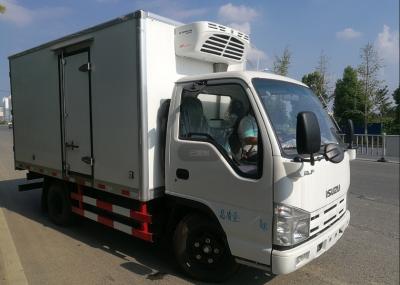 ISUZU 2 de gelo toneladas de caminhão da caixa, caminhão refrigerado da sala fria para o transporte congelado dos peixes