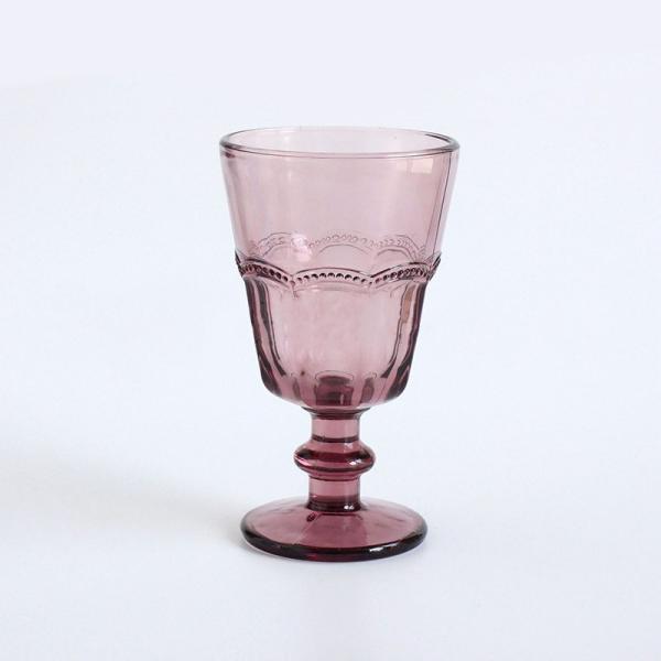 Champagne Long Stem Wine Glasses Vintage Embossed Glass Goblets