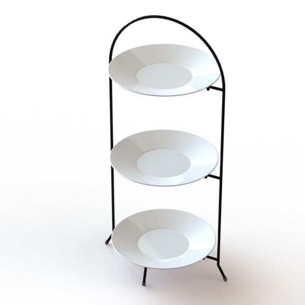 Structure soudée de support d'affichage en métal du fil 3Tiers en métal