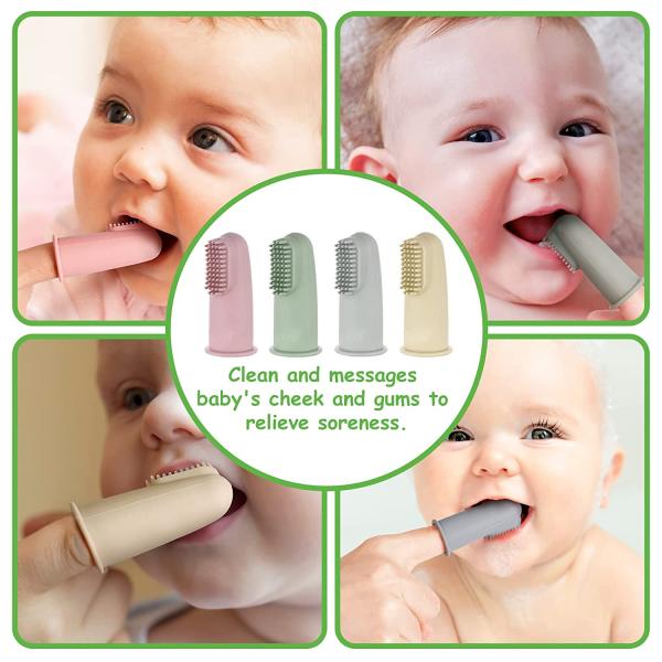 OEM ODM Infant Finger Toothbrush 360 Degree Silicone Finger Toothbrush For Newborn Babies