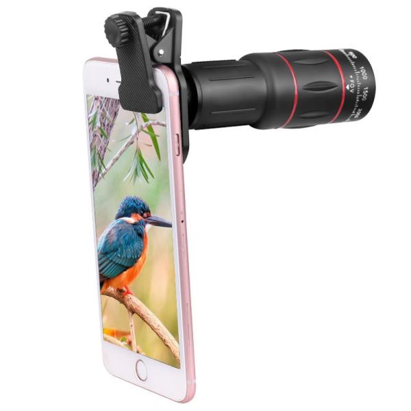 18x25 Mini Monocular With Tripod Universal Optics Glass Telescope Phone Camera Lens for Mobile Phone