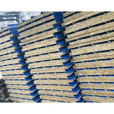 50mm Thermal Insulation Fireproof Rock Wool Sandwich Panel for Modern Design Hotels and Houses