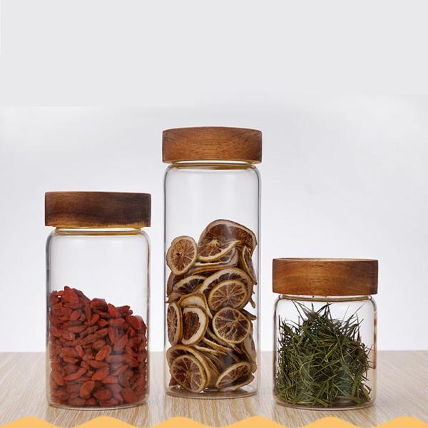 Round High Borosilicate Glass Storage Jars Food Storage Glass Airtight Jar