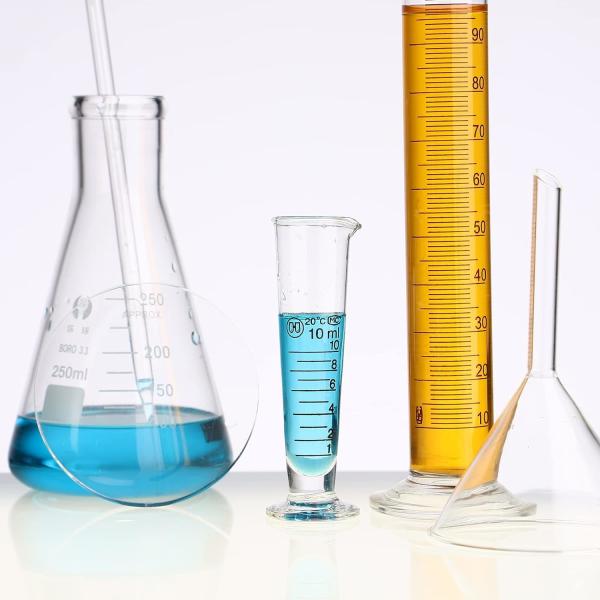 Lab Graduated Measuring Cup With Spout Wide Mouth Glass Conical Beaker Liquid Dispenser Measuring Cylinder